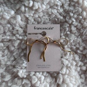 Francesca's Gold Bow Earrings